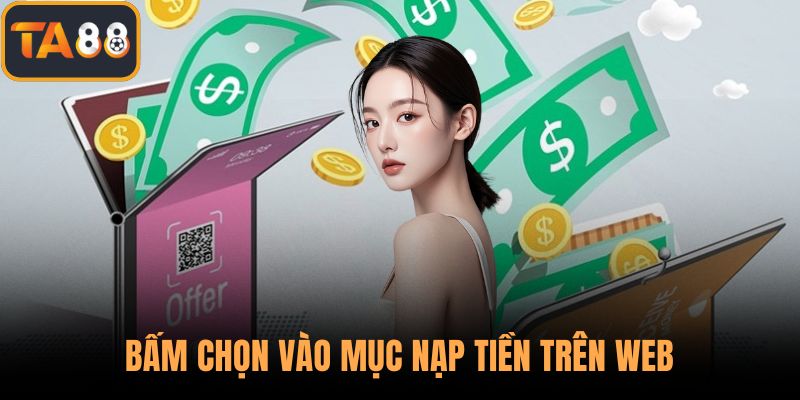 Bấm chọn vào mục nạp tiền trên web